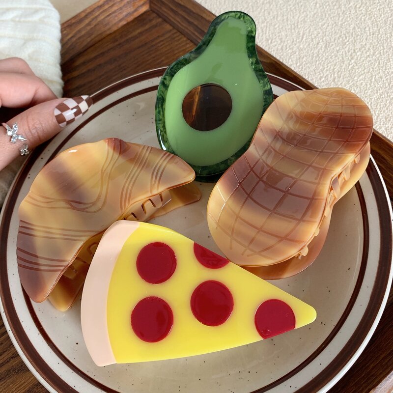 Hair Clamp Manufacturer - Big Funky Avocado Shea Butter Acetate Food Fruit Claw Clip