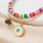 Bracelet Manufacturer - Handmade Beach Boho Men Women Chain Layered Palm Coin Sun