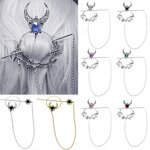 Hairpin Manufacturer - Circle Chain Branch Rhinestone Pan Bun Diamond Slide Metal