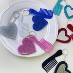 Comb Manufacturer - Heart Makeup Mirror Glitter Star Sequins Car Keychain Marble