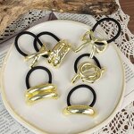 Hair Ties Manufacturer - Women Ponytail Elastic Buckle Rope Alloy Jewelry Black Pony