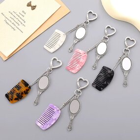 Comb Manufacturer - Custom Makeup Pocket Mirrors Car Keychain Bag Hanging Marble
