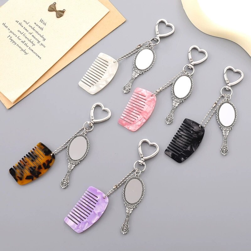 Comb Manufacturer - Custom Makeup Pocket Mirrors Car Keychain Bag Hanging Marble