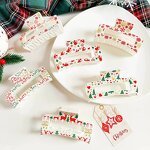 Hair Clips Manufacturer - 8.5cm Printing Elk White Pink Clear Rectangle Plastic Claw Clip