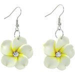 Earrings Manufacturer - Rhinestone Christmas Handmade Polymer Clay Flower Frangipani