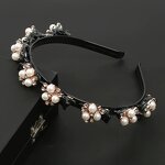 Hair Band Manufacturer - Women Kids Baroque Bling Double Layer Bangs Pearl Rhinestone