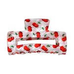 Hair Claws Manufacturer - 8.3cm Sweet Fashion Big Square Printing Acrylic Fruit Cherry