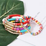Bracelet Manufacturer - Colorful Men Women Beach Simple Design Polymer Red and Yellow
