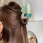 Hair Clamp Manufacturer - 8cm Big Funky Acetate Double Food Shaped Rhinestone Mushroom