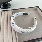 Hair Band Manufacturer - Wholesale Blue Makeup Checker Plaid Stripe Sponge Padded