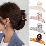 Hair Claw Clips Manufacturer - Wholesale 7cm Medium Plastic Straight Cross Shiny Clear