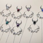 Hairpin Manufacturer - Circle Chain Branch Rhinestone Pan Bun Diamond Slide Metal