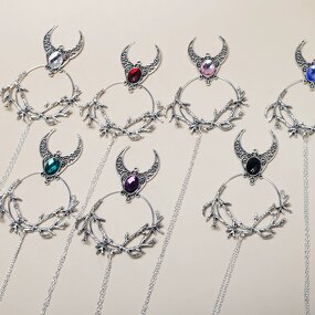 Hairpin Manufacturer - Circle Chain Branch Rhinestone Pan Bun Diamond Slide Metal