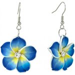Earrings Manufacturer - Rhinestone Christmas Handmade Polymer Clay Flower Frangipani