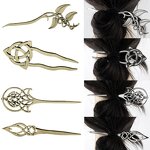 Hair Chopstick Manufacturer - Retro Vintage Witch Sliver Gold Alloy Animal Viking