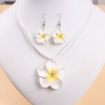 Necklace Set Manufacturer - Bohemian Christmas Handmade Polymer Clay Flower Frangipani