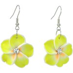 Earrings Manufacturer - Rhinestone Christmas Handmade Polymer Clay Flower Frangipani