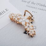 Hair Claws Manufacturer - Bulk Big Metal Hawaii Diamond Floral Metallic Rhinestone