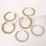 Earrings Manufacturer - Fashion Rhinestone Dubai Large Round Big Chains Hoop Gold