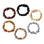 Scrunchies Manufacturer - Custom Black Brown Cream Silk Satin Ponytail Holder