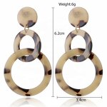 Earrings Manufacturer - Amber Tortoise Shell Double Circle Acetate Board Acrylic