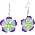 Earrings Manufacturer - Rhinestone Christmas Handmade Polymer Clay Flower Frangipani