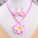 Necklace Set Manufacturer - Bohemian Christmas Handmade Polymer Clay Flower Frangipani