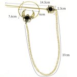 Hairpin Manufacturer - Circle Chain Branch Rhinestone Pan Bun Diamond Slide Metal