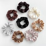 Scrunchies Manufacturer - Custom Black Brown Cream Silk Satin Ponytail Holder