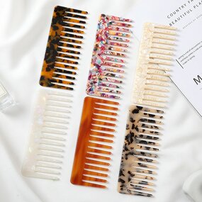 Hair Combs Manufacturer - Wholesale 15cm Custom Large Square Wide Tooth Cellulose Acetate