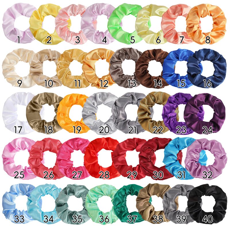Scrunchies Manufacturer - Custom Women Summer Glossy French Satin for Girls