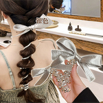 Hair Ties Manufacturer - Fashion Bows Elastic Bead Line Spiral Phone Cord Twist Braid