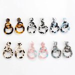 Earrings Manufacturer - Amber Tortoise Shell Double Circle Acetate Board Acrylic