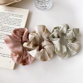 Hair Ties Manufacturer - Wholesale Elastic Summer Bamboo Print Scrunchie Lanyard