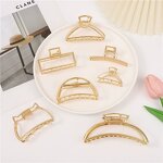 Hair Claws Manufacturer - Medium Shark Geometric Metallic Metal Claw Clip for Women