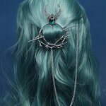 Hairpin Manufacturer - Circle Chain Branch Rhinestone Pan Bun Diamond Slide Metal