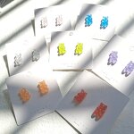 Earrings Manufacturer - Women Girls Cute Clear Sequin Candy Charm S925 Silver Teddy