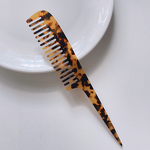 Hair Comb Manufacturer - Custom Korean Minimalist Marble Texture Acetate Long Handle