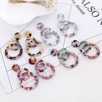 Earrings Manufacturer - Amber Tortoise Shell Double Circle Acetate Board Acrylic
