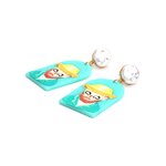 Earrings Manufacturer - Exaggeration Summer Hand Fun Oil Famous Painting Dripping Girl