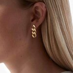 Earrings Manufacturer - New High End Waterproof Hypoallergenic Stainless Steel 18K Gold