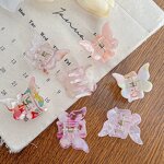 Hair Claw Manufacturer - Small Wave Wings Sweet Medium Acetate Pink Butterfly