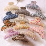 Hair Claw Manufacturer - Custom 10cm Large Ponytail Holder Dot Jaw Flat Horn Marble