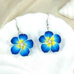 Earrings Manufacturer - Rhinestone Christmas Handmade Polymer Clay Flower Frangipani
