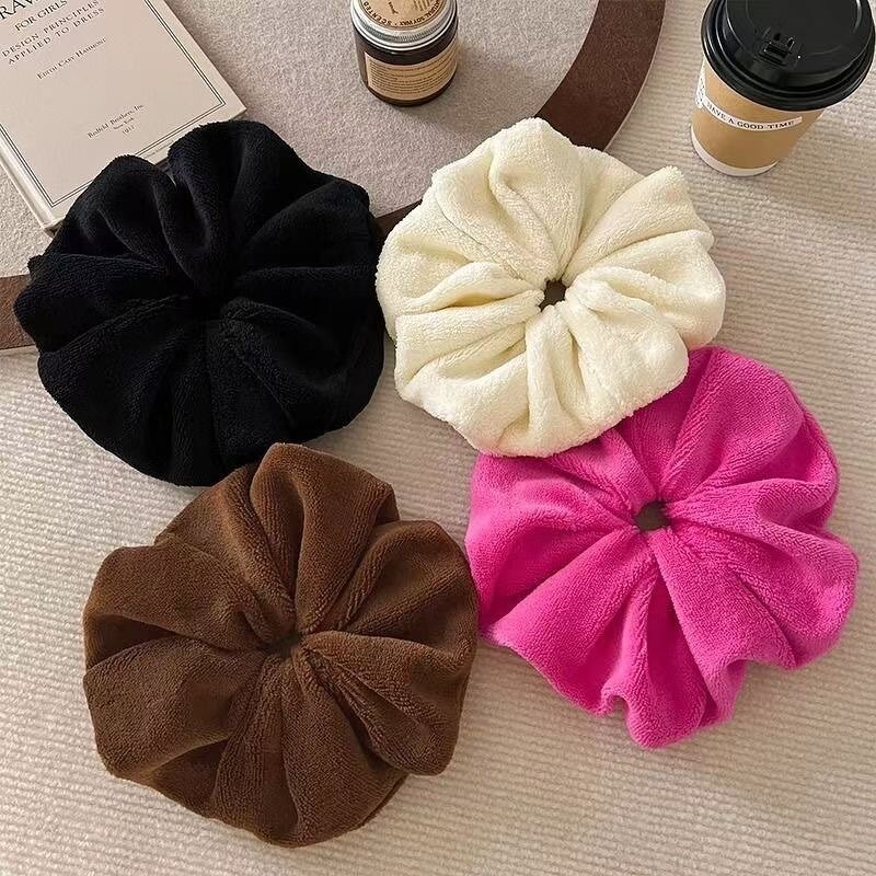 Scrunchies Manufacturer - 21cm Elastic Hair Tie Fuzzy Towel Water Absorption Xxl