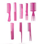 Hair Combs Set Manufacturer - 8pcs Toothcomb Barber Black Plastic Lice Wide Dandruff