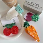 Hair Clamp Manufacturer - Big Funky Cherry Carrot Acetate Food Fruit Claw Clip