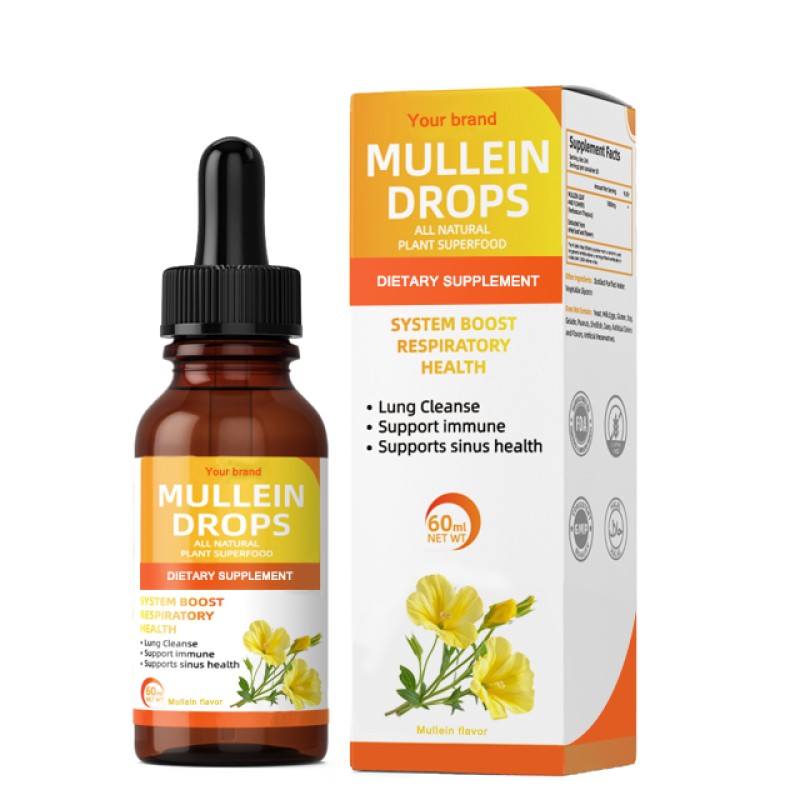 Mullein Leaf Drops Manufacturer - OEM Respiratory Function Alcohol-free Syrup