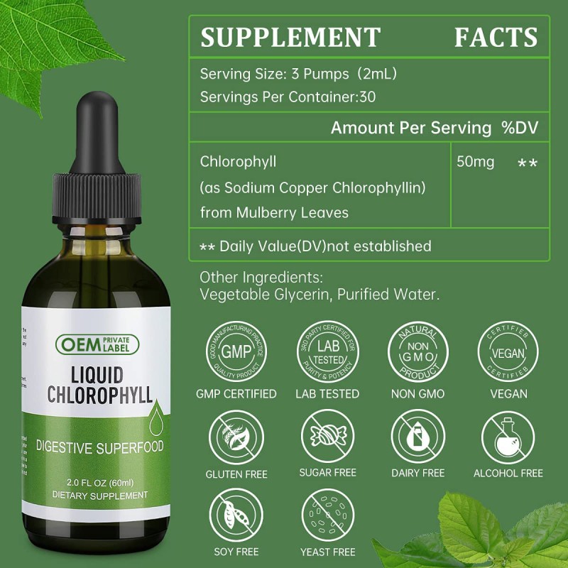 Chlorophyll Drops Manufacturer - Energy Boost Immune Support Fast Absorption
