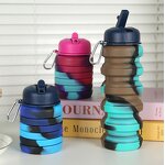 Silicone Water Bottle Manufacturer - Eco-friendly Outdoor Sports Foldable BPA FREE Safe Rainbow for Students